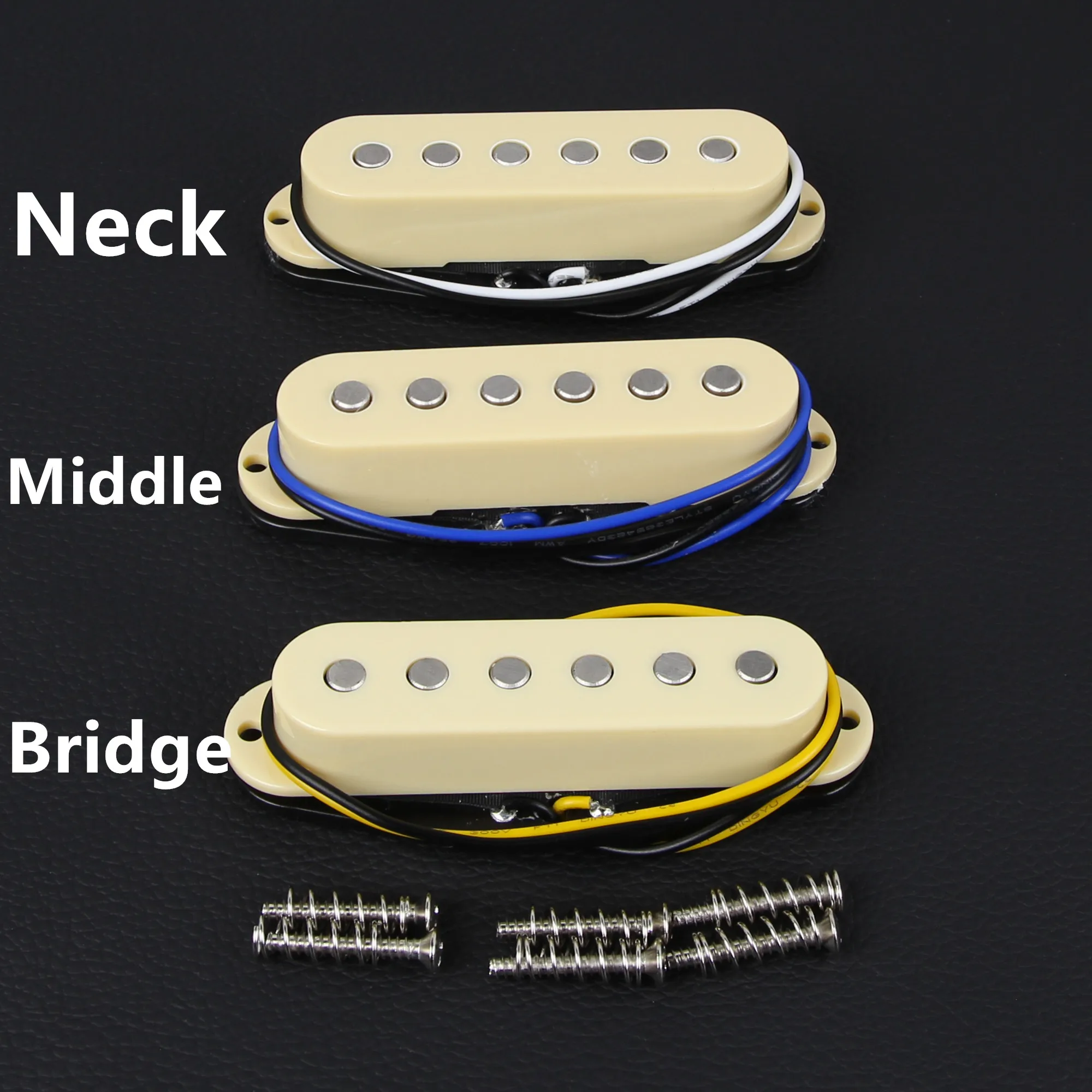 FLEOR 1PCS Alnico 5 ST Elektrische Gitarre Single Coil Pickup Flache Pole Stücke Vintage Gitarre Teile – Detail 3