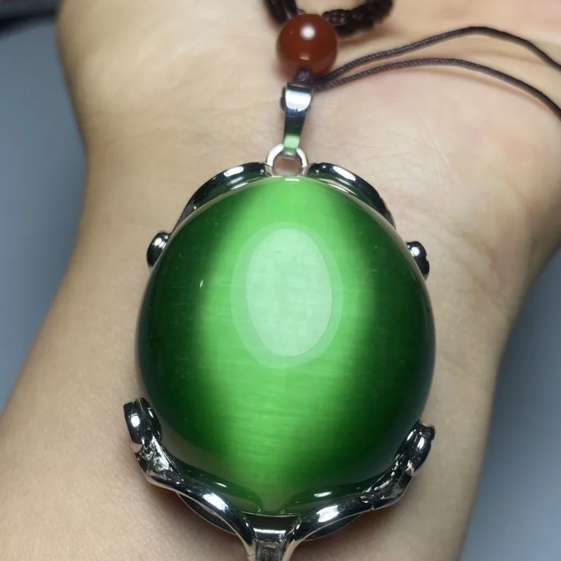 

Green Crystal Opal Pendant, Simple and Atmospheric Women's Pendant, Birthday Gift.