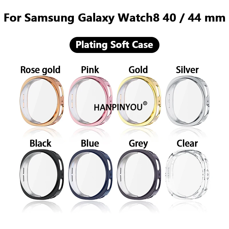 

Полное покрытие, мягкий силиконовый чехол из ТПУ для часов для Samsung Galaxy Watch 8, 40 мм, 44 мм, защитная пленка для экрана, бампер, чехол