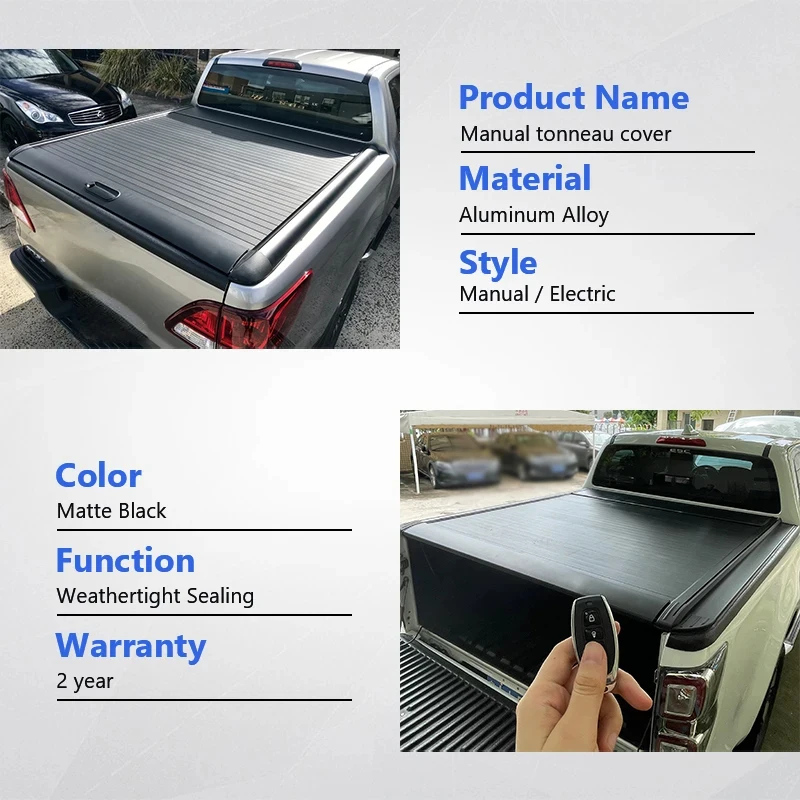 

Top Quality Aluminium Retractable Roller Shutter Truck Pickup Bed Covers Roller Lid Navara Frontier Titan D40