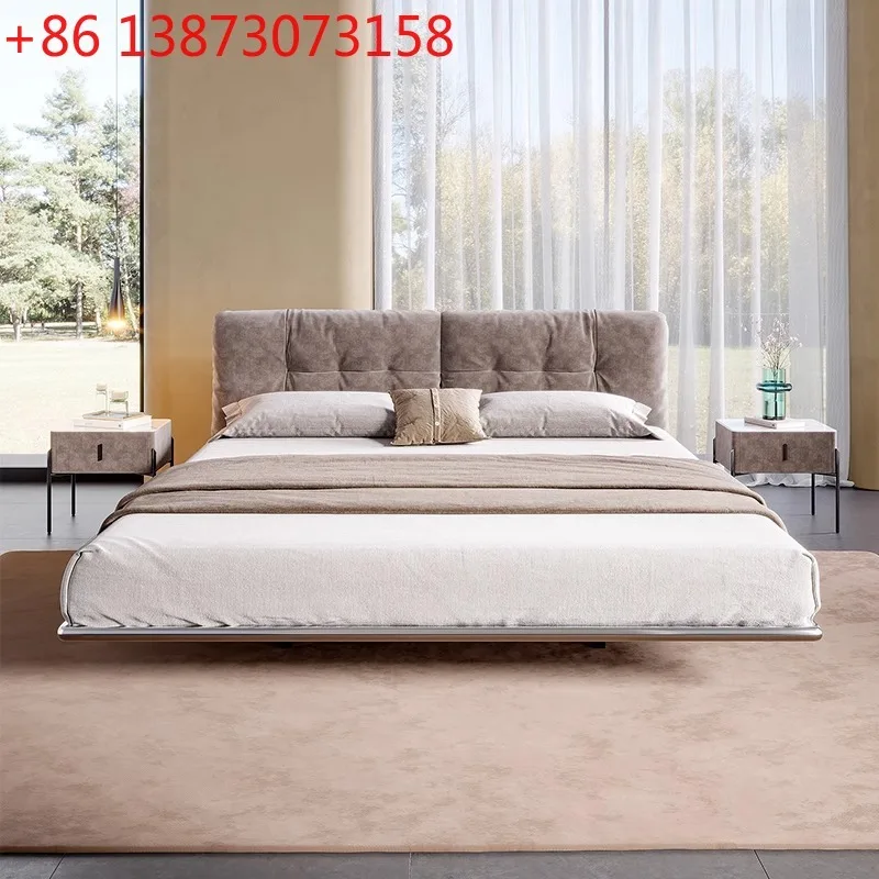 Cloud Mollale minimalist fabric steel frame 1.8 meters soft bag master bedroom cream wind double bed