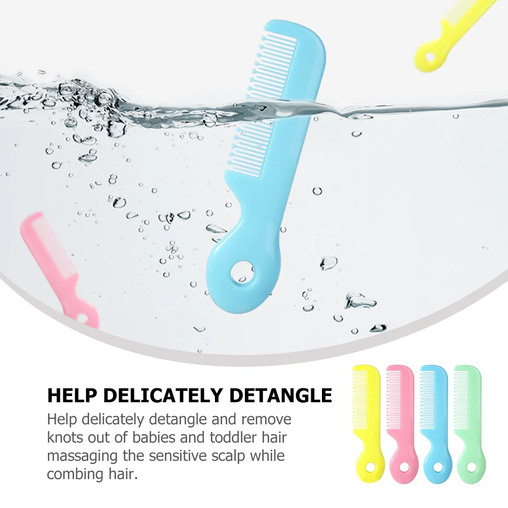 

4 шт., детская расческа для волос для новорожденных, расчески с широкими зубьями, детские инструменты для распутывания волос с пробором, практичное использование, подарок для душа