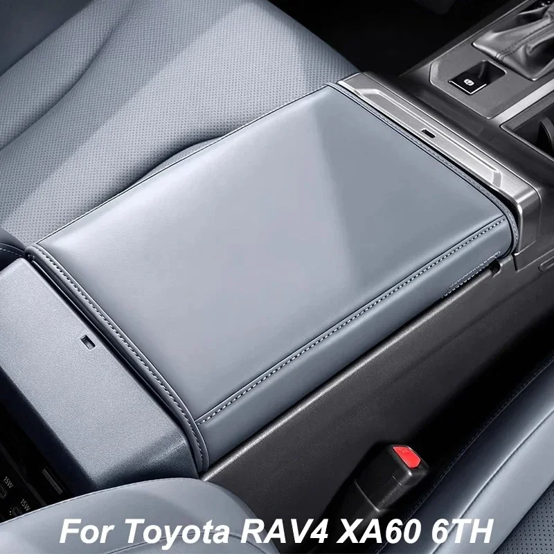 For Toyota RAV4 XA60 6th 2026 Center Console Leather Armrest Cover Car Styling Modified Accessories