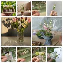 Miniatura Flor Tulipa Narciso Modelo, Argila Flores, Dollhouse Decoração Do Jardim, Cena Do Casamento, Fundo Da Fotografia, Diy