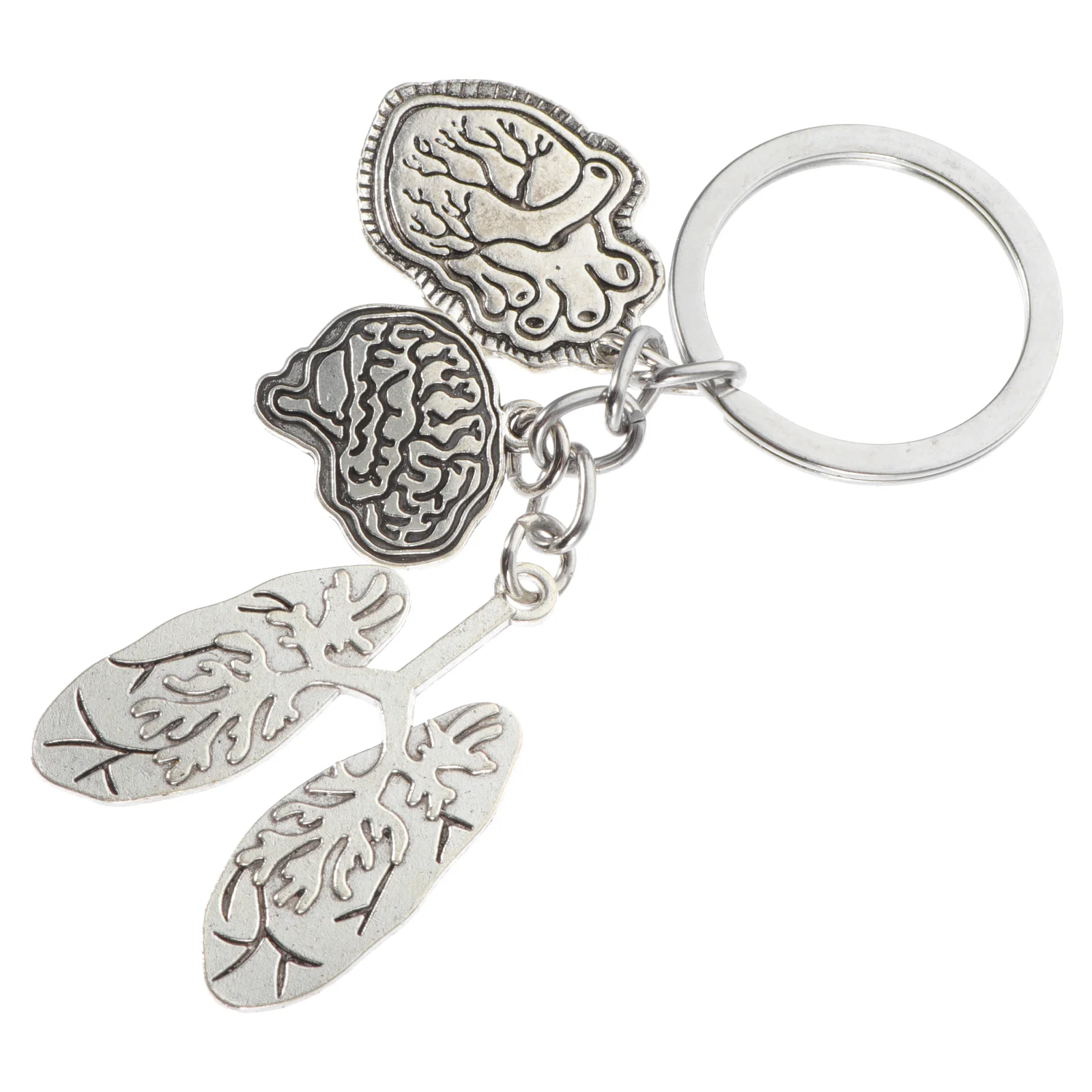 Human Organ Keychain Car Lung The Gift Fob Chic Rings Delicate Bag Hanging Silver Decors Nurse