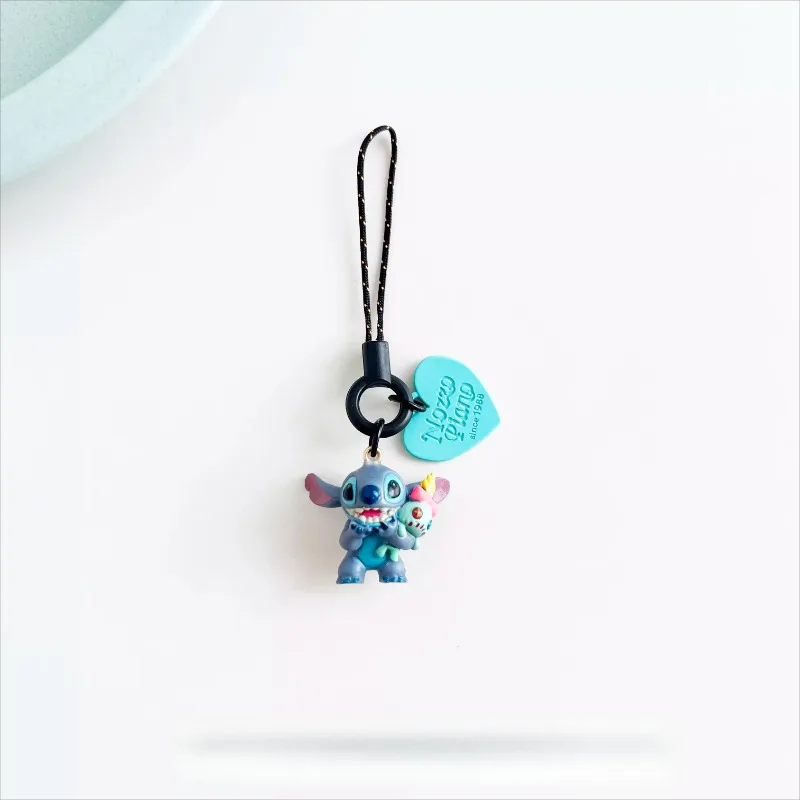 MINISO ديزني غرزة سلسلة مفاتيح من الكرتون جراب هاتف حبل Kawaii شخصيات كرتونية المفاتيح عشاق ظهره الديكور كيرينغ الهدايا