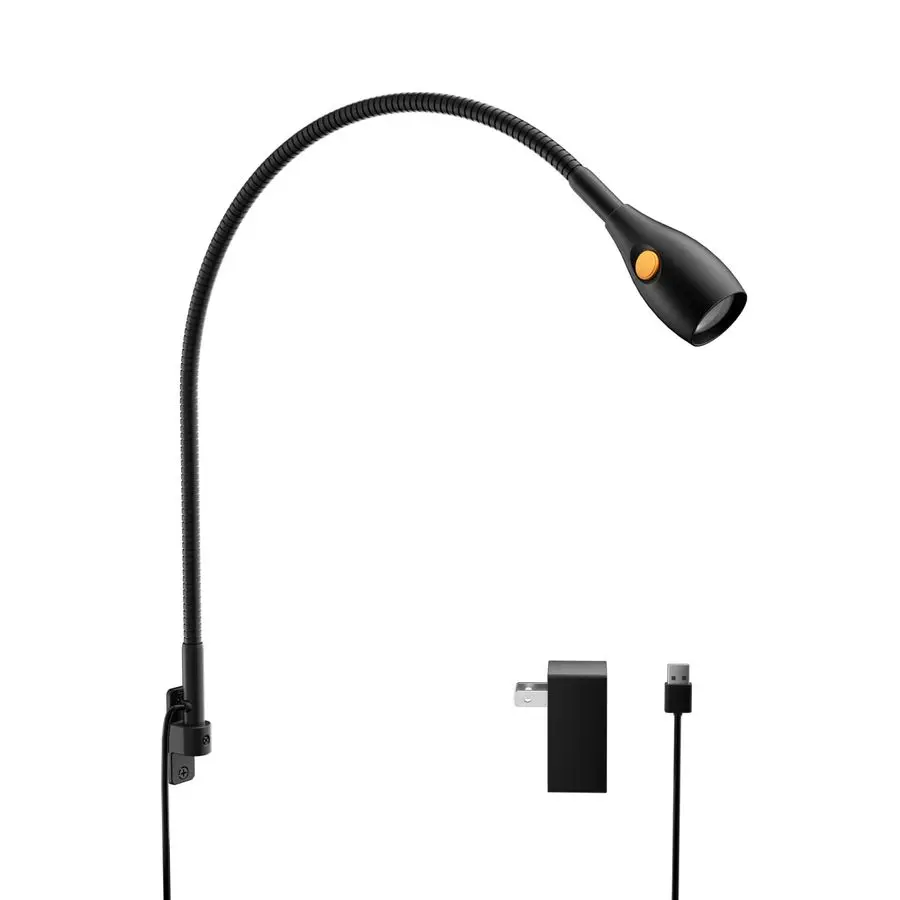 

Wall Mounted Minimalist Bedside Reading Light, Wooden Headboard Mount Flexible Neck Book Light, Handy Lamp Head Switch, CRI 98 4