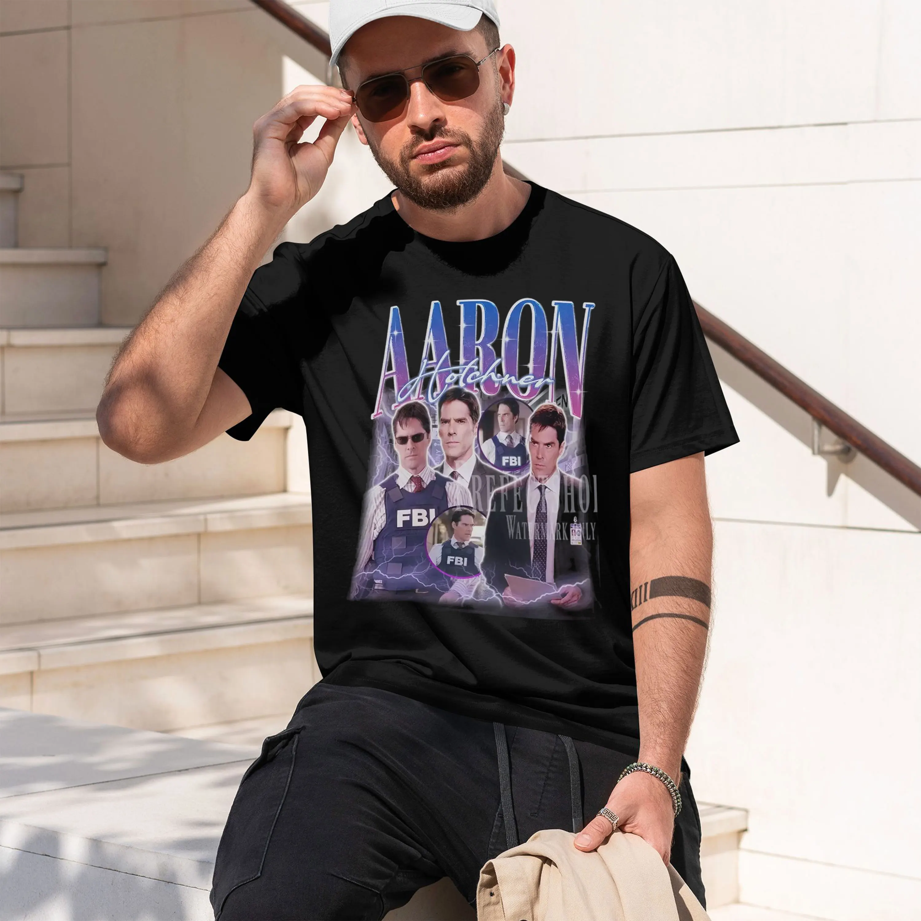 FBI Agent Style Men's T-Shirt Aaron Hotchner Character Design Summer Casual Wear Gift For Fans Of Criminal Minds 2026 New Model