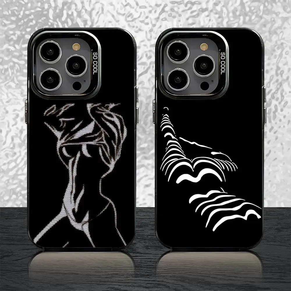 

Sexy Body Woman Art Phone Case For iPhone 16,15,14,13,12,11,Pro,Max,Plus,Mini,SE Black Candy Matte Shockproof Cover