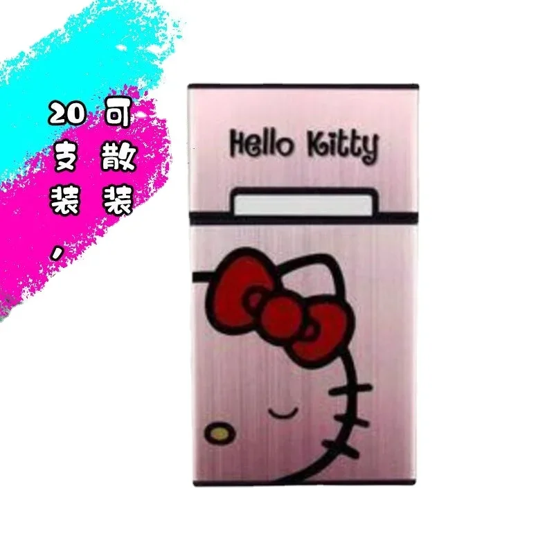 Hello Kitty sigarette da fumo portasigarette in alluminio donne carine copertura per tabacco portasigari tasca contenitore nuovo regalo