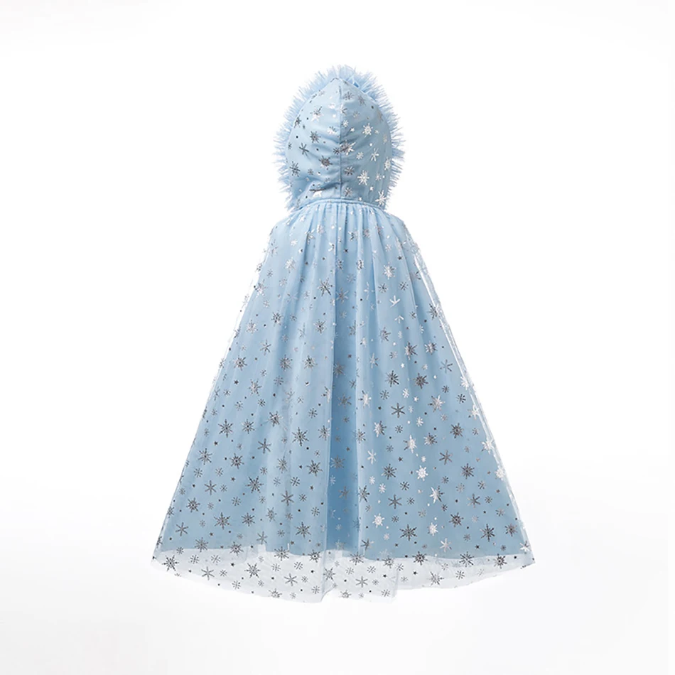 Inverno Autunno Ragazza Elsa Scialle Bambino Natale Carnevale Palla Mantello Vestire Costumi di Halloween Bambini Principessa Cosplay Mantello Vestiti