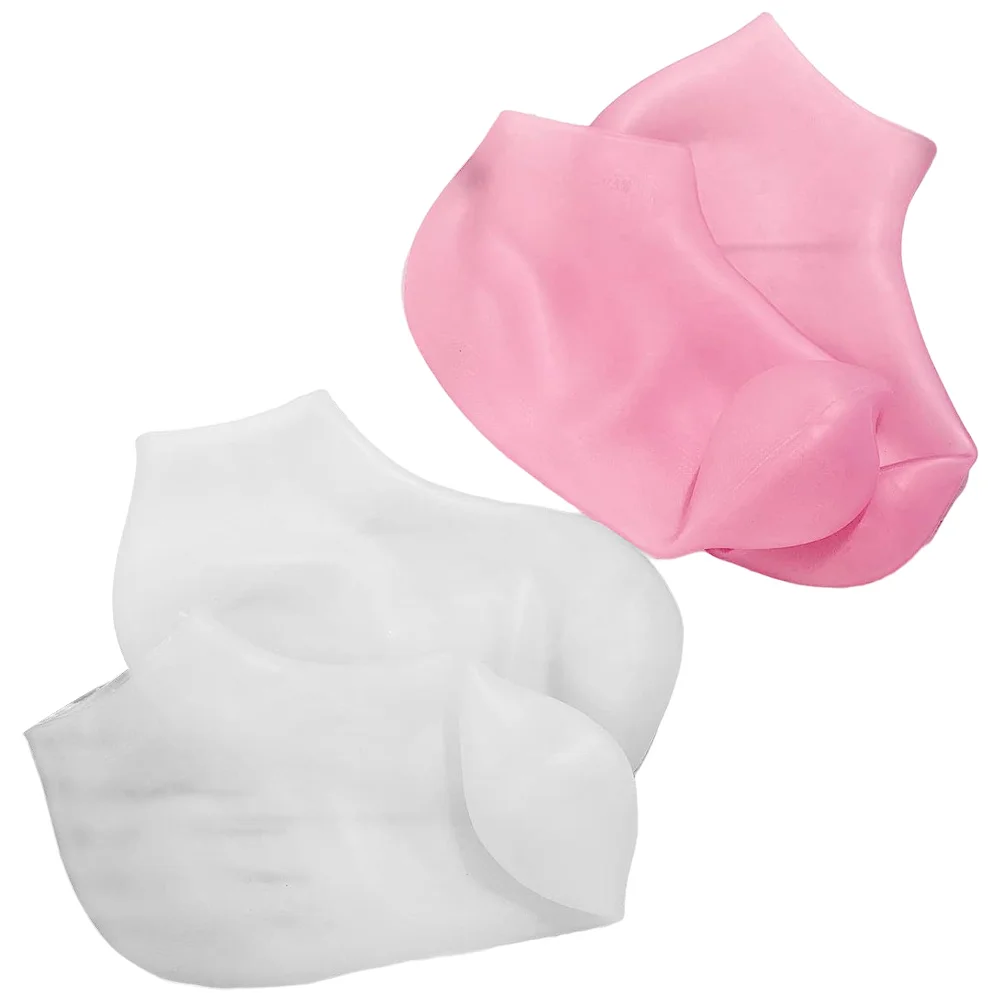 2 Pairs Protection Moisturizing Non-slip Socks Girl Child Foot Scrubber Silica Gel Mask Rough Skin