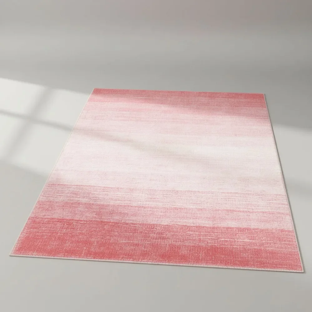 

Washable 3x5 Pink Area Rug, Soft Non-Skid Faux Wool Carpet for Bedroom Nursery Kids Room