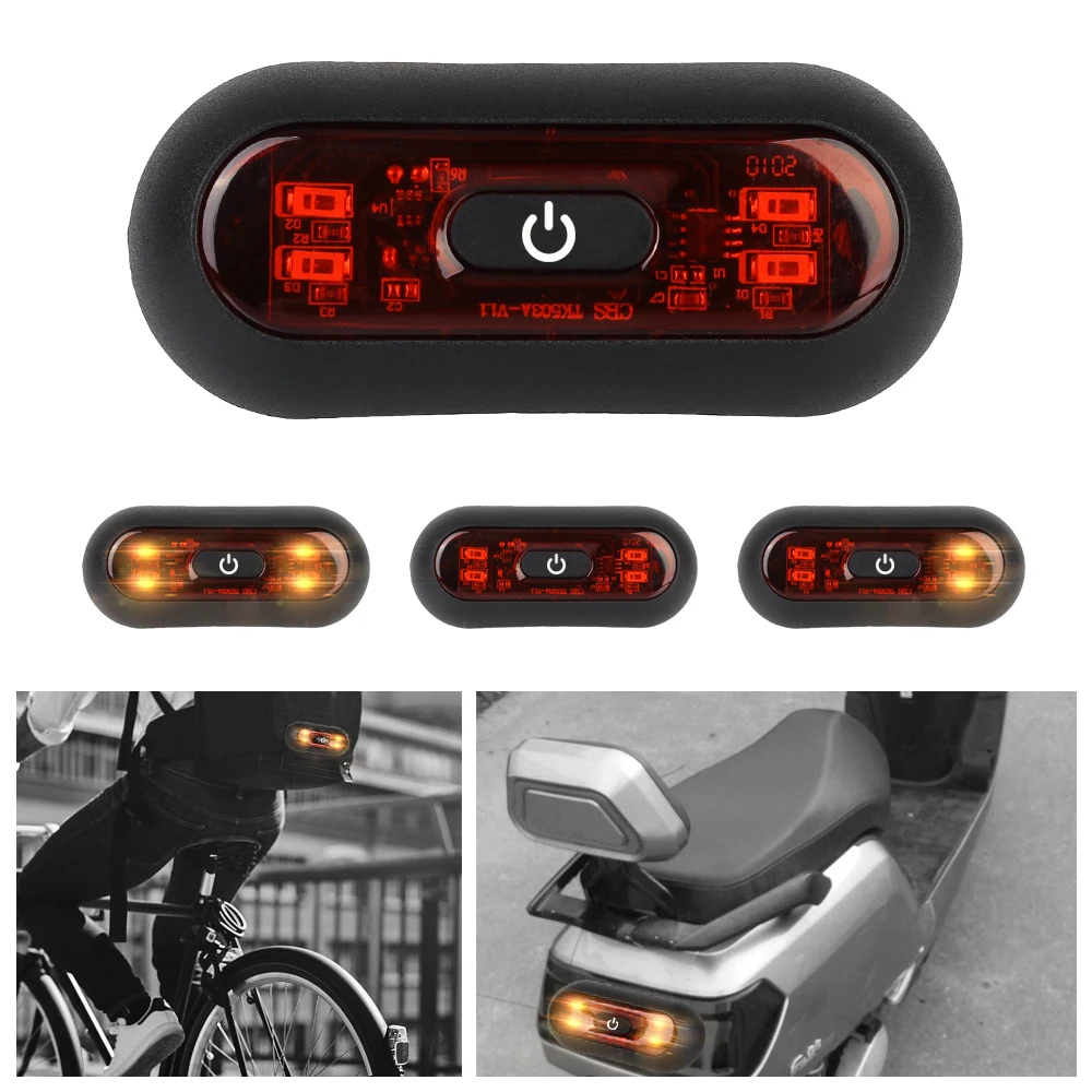 Blinker Waterproof Rechargeable Motorcycle Helmet LED Light Motorbike Safety Helmet Signal Light Cycling Warning Lights