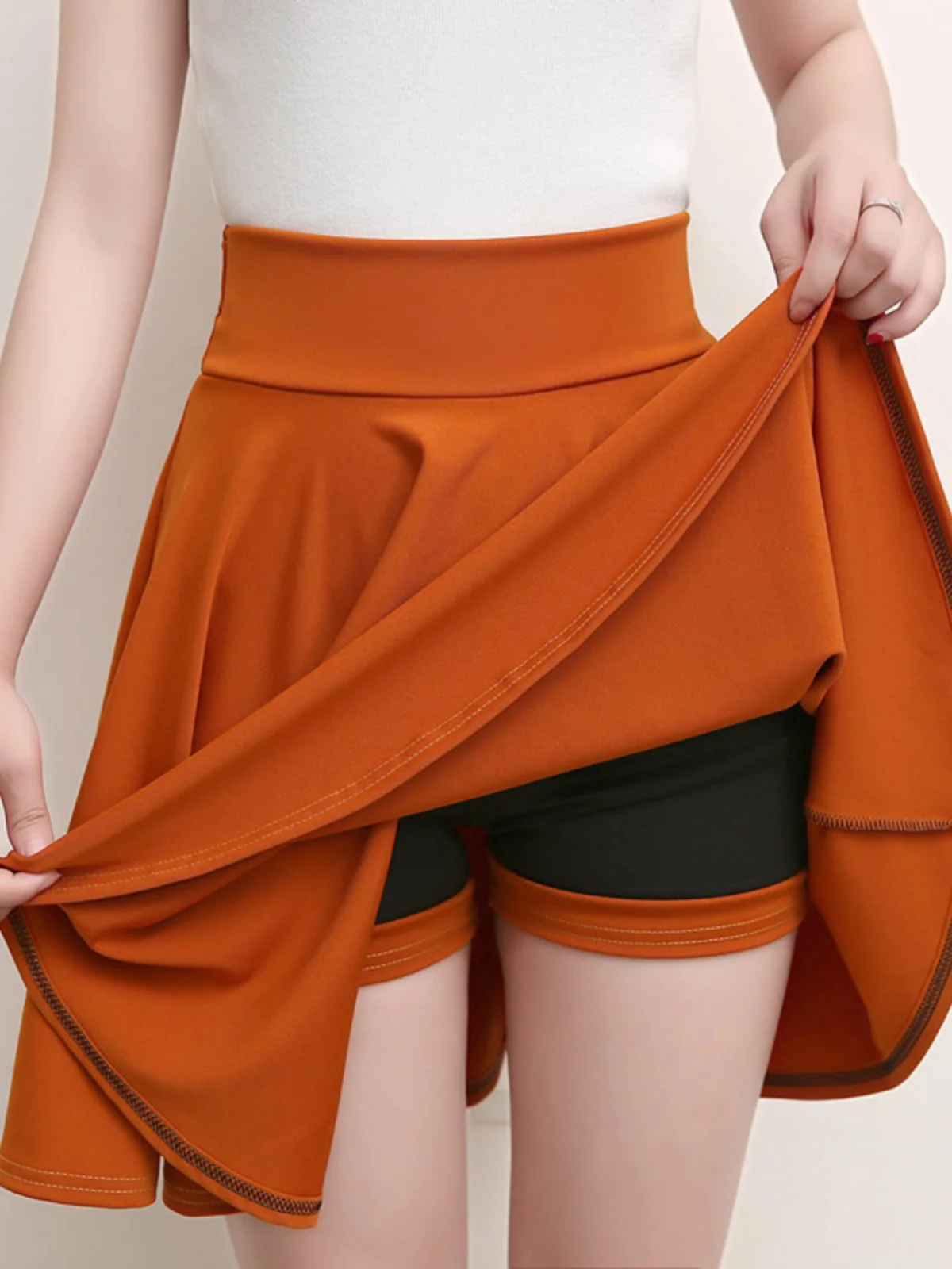 تنورة رقص نسائية جديدة مقاس كبير نصفية مضادة للضوء، تنورة يانغ لي بينغ للرقص المربع، تنورة ميدي قصيرة للخريف والشتاء من البول...