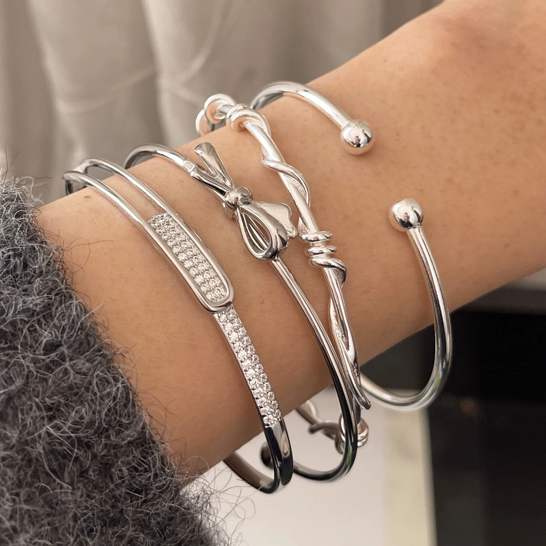 

100% Solid 925 Sterling Silver Retro Bracelet for Women Men Vintage Handmade Simple Sparckling Narrow Bracelet Birthday Gift