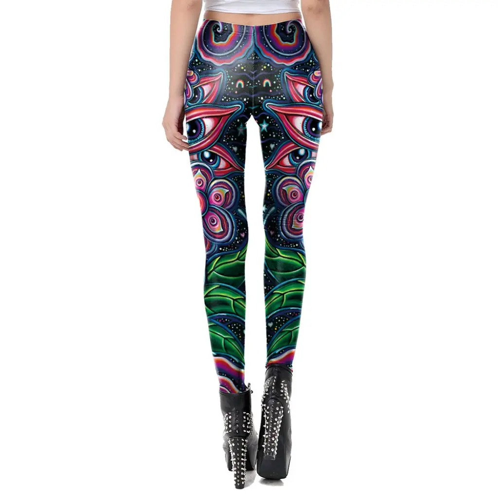 المرأة ريترو ستايل مجردة طماق المطبوعة المألوف التخسيس منخفضة الخصر كل مباراة KDK2039