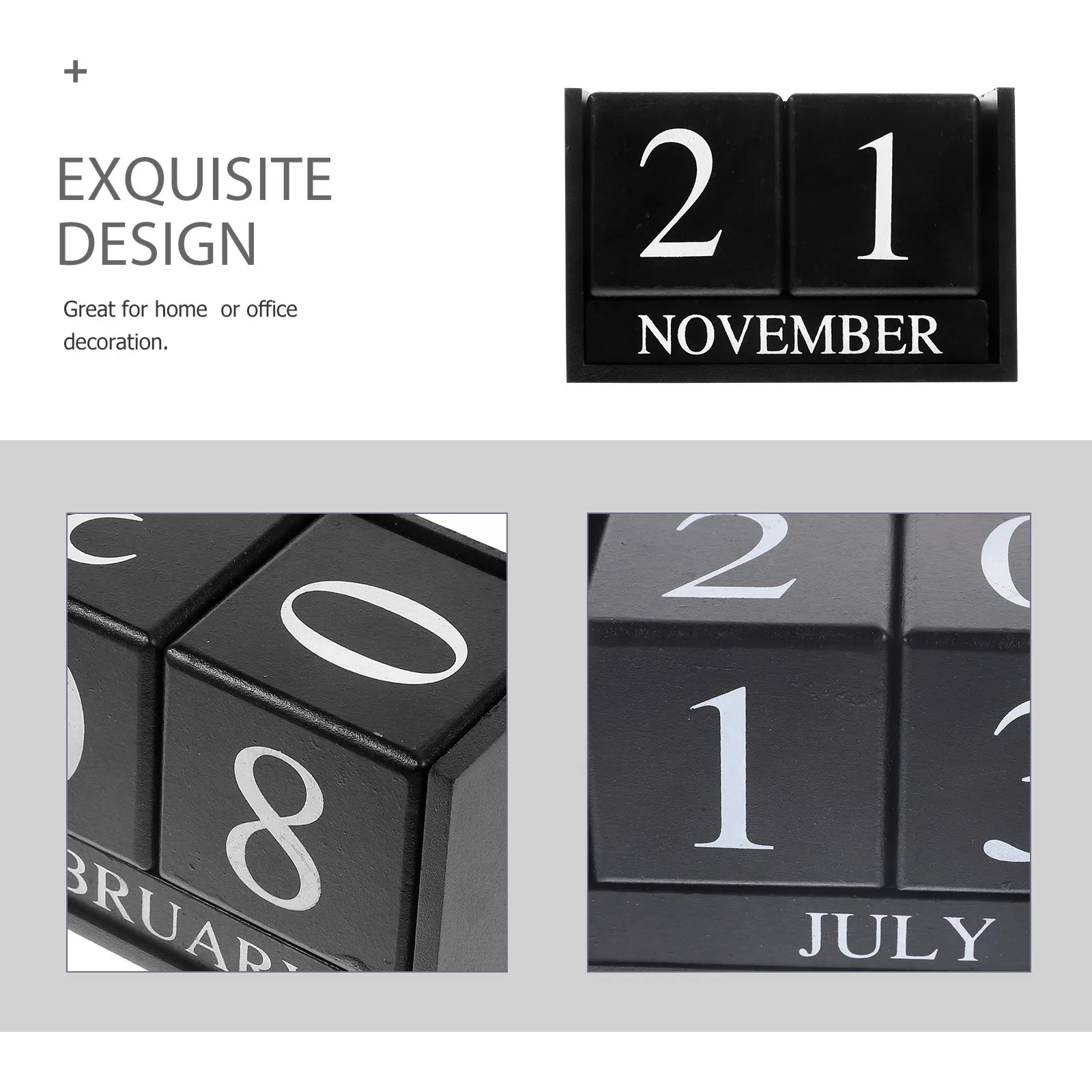 

Wooden Block Decorative Perpetual Tabletop Standing Office Supply Household Desktop Home Accessory Small Wood Office Block