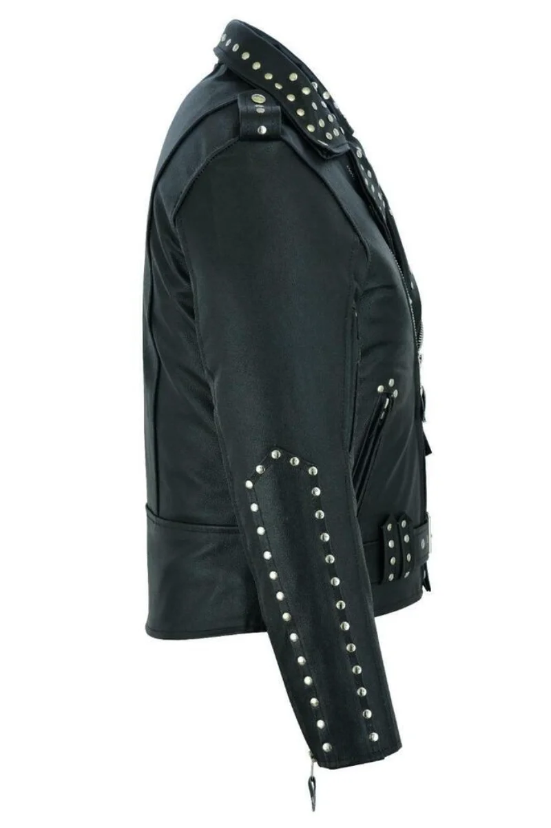 Leather Jacket Men's Classic Motorcycle Studs European and American Fashion Trends