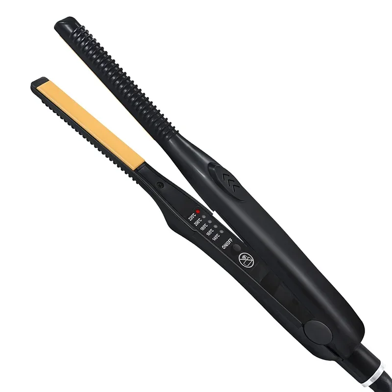 2-in-1-Mini-Haarglätter, Lockenstab, professionelles kurzes Keramik-Glätteisen für Damen und Herren, Bartglätter