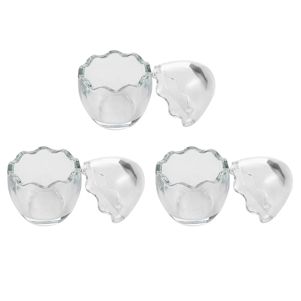 

3 Pcs Yogurt Cups Eggshell Dessert Pudding Transparent Mould Reusable