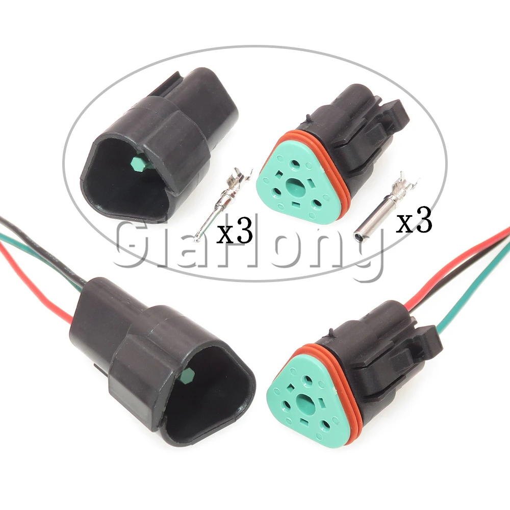 

1 Set 3 Ways DT06-3S-E005 DT04-3P-E005 AC Assembly Car Electric Cable Waterproof Socket Auto Replacement Plug Parts