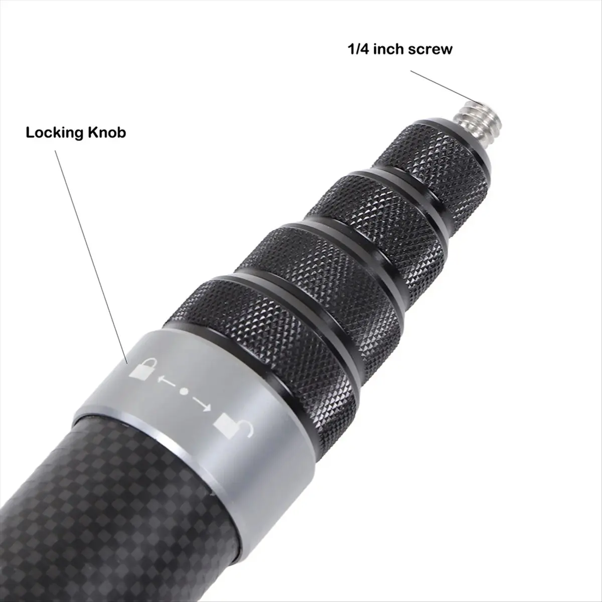 N86R For 360X4 3meters Carbon Fiber Selfie Stick Sports Camera Telescopic Portable Recording Extension Stick Gold