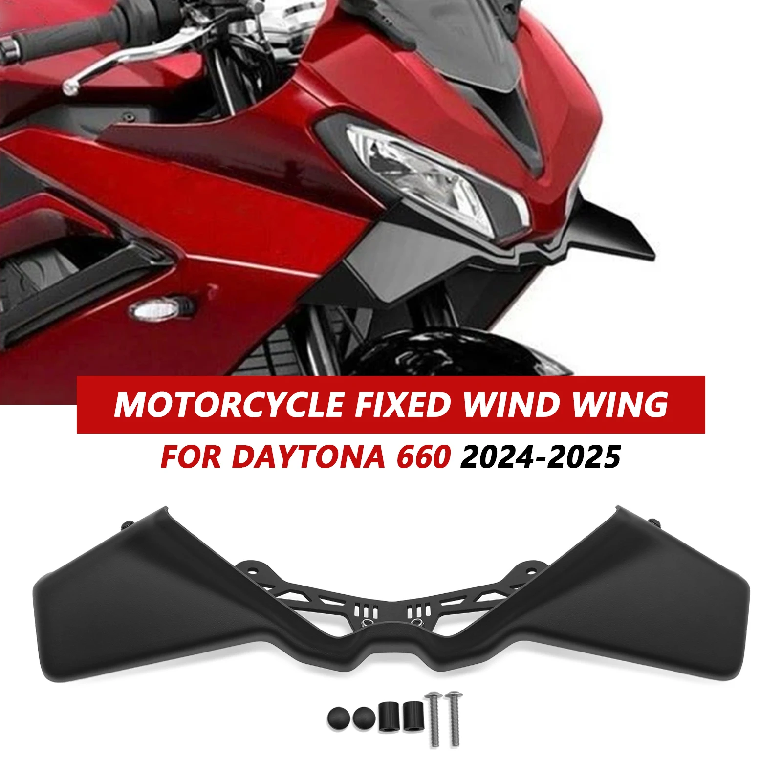 For Daytona 660 2024-2025 Motorcycle Sport Downforce Naked Front Spoiler Aerodynamic Wing Deflector Fairing Winglets