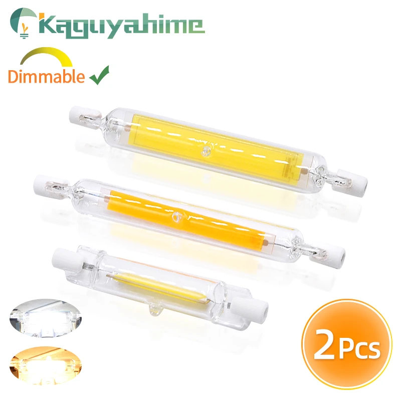 Kaguyahime 2Pcs LED R7S 6W~15W AC 110V 220V LED COB Bulb Dimmable Corn Lamp 78mm 118mm Replace Halogen 50W 150W 200W Floodlight