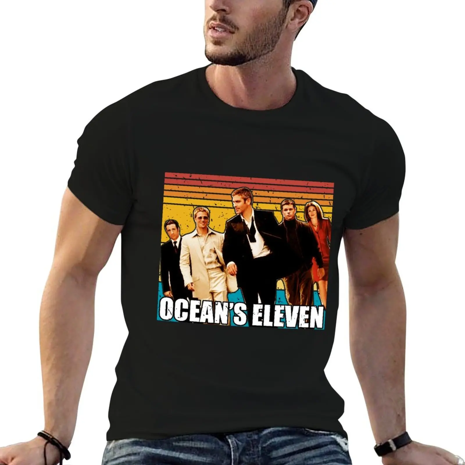 Oceans Eleven Classic Movie T-Shirt Trendy Pattern T-Shirt for Men