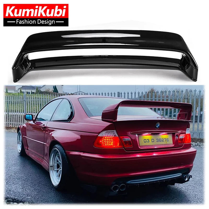 For BMW 3-series E46 COUPE (2 door) M3 GT SPORT Spoiler 1998-2006 Rear Trunk Wing High Quality ABS By Gloss Black Carbon Fiber