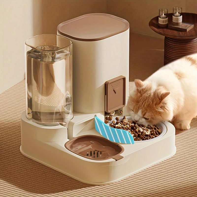 

Automatic Cat Feeder Waterer Set 2 in 1 Large Capacity Detachable Cat Automatic Feeder Waterer Set Large Capacity Indoor Use