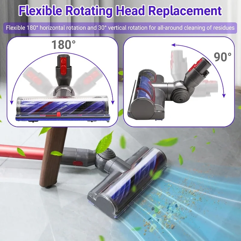 استبدال الرأس متوافق مع دايسون V10 V11 V7 V8 V15 مكنسة كهربائية محرك مباشر LED أجزاء رأس منظف عرض الغبار