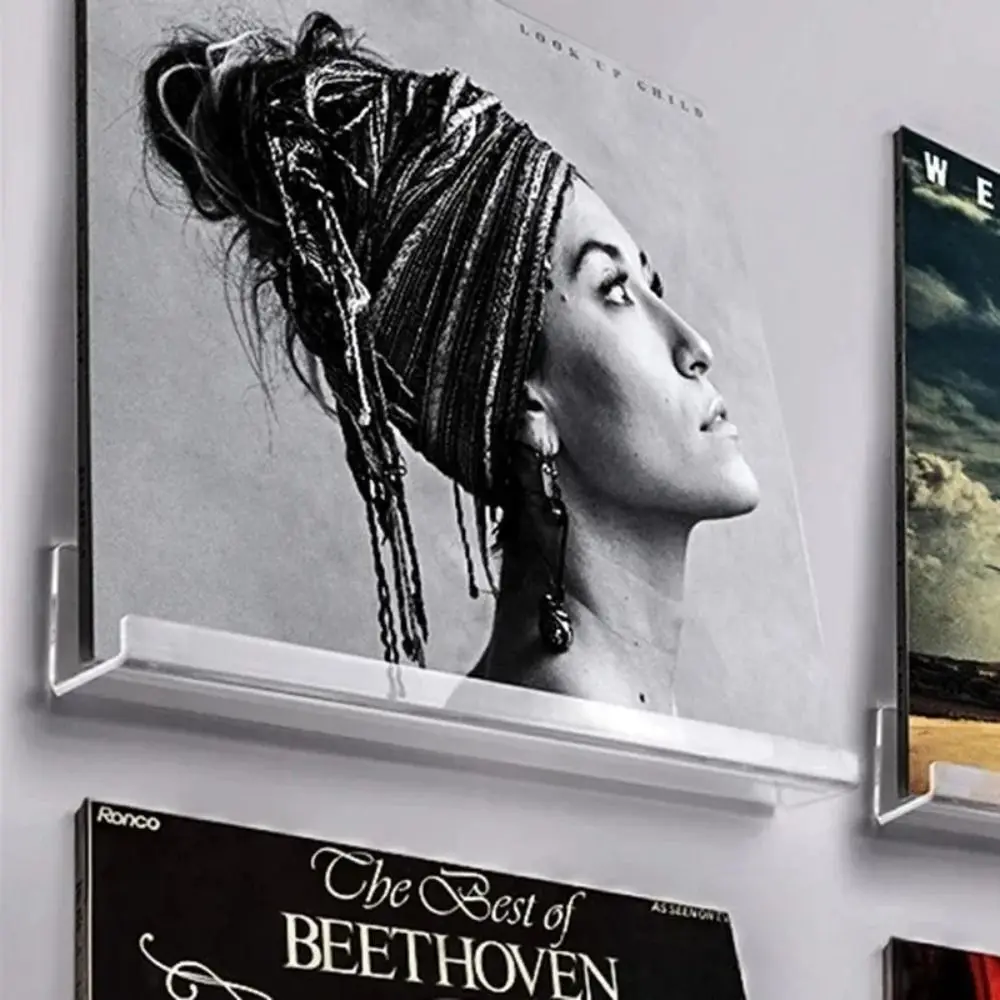 New 4/7/12inch Record Display Stand Acrylic Wall Mounted Vinyl Record Holder Clear Record Album Storage Rack