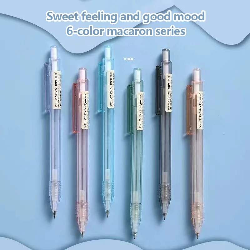 Morandi Color Transparent Automatic Pencil Cartoon 0.5mm Mechanical Pencil School Supplies Cute Stationery Writing Supplies