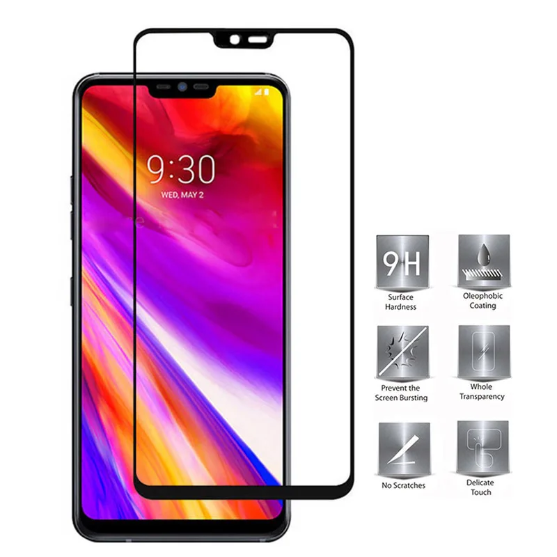 Tempered Glass Screen Protector for LG G6 G7 Thinq Full Cover Case Film for Velvet V30 V30S V40 V50 V50S G8X G8 G7 Plus ThinQ 5G