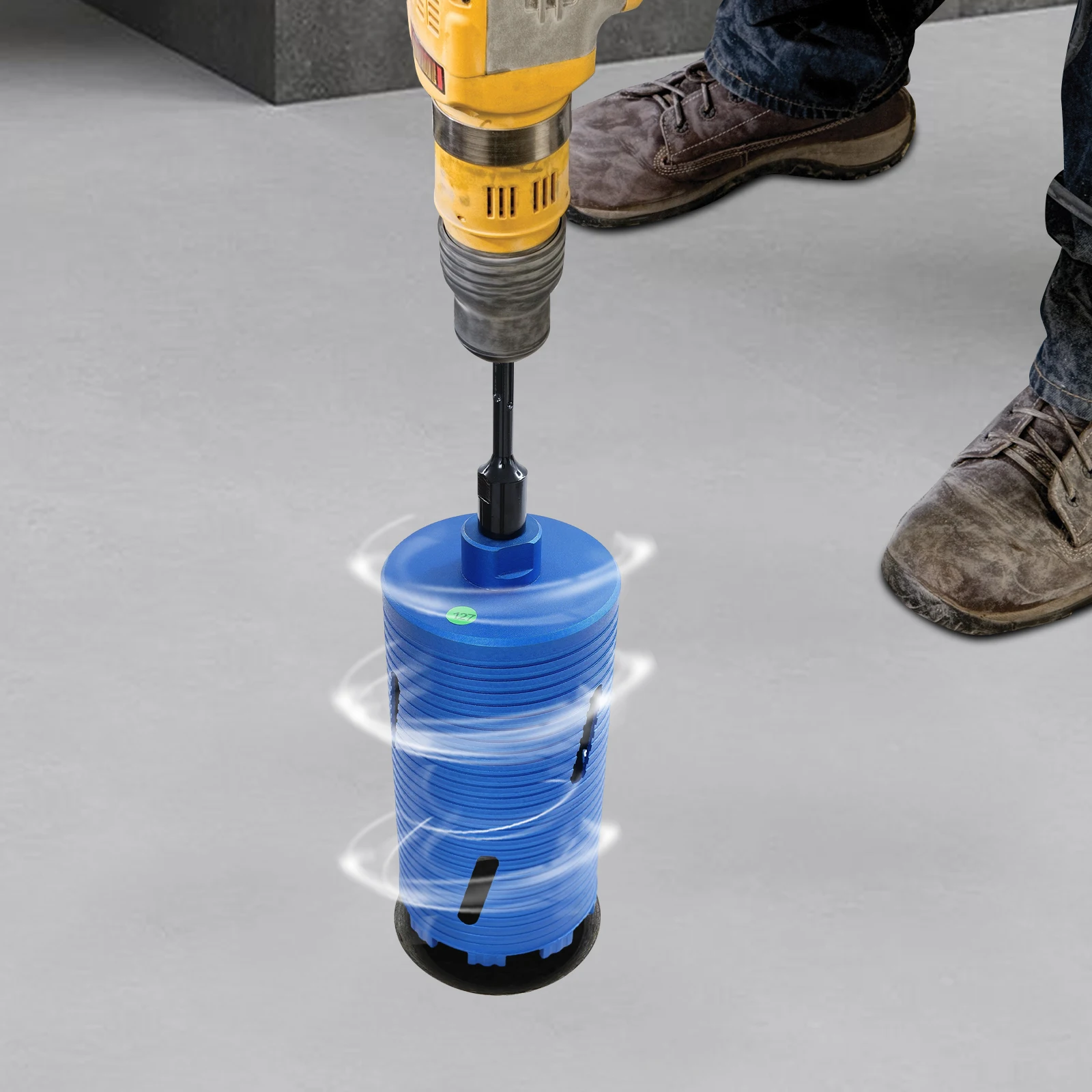 

127.5mm Diamond Core Drill Bit,Drill Bit with 3 Adapters,Professional 5/8" Thread Drill Bit,for Wall Hole Drilling