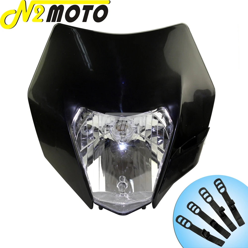 Motocross White Dirt Bike Enduro Headlight MX Racing Front Lamp Light Mask For KTM EXC SX-F XC-W FE TE SX 125 350 450 85 250