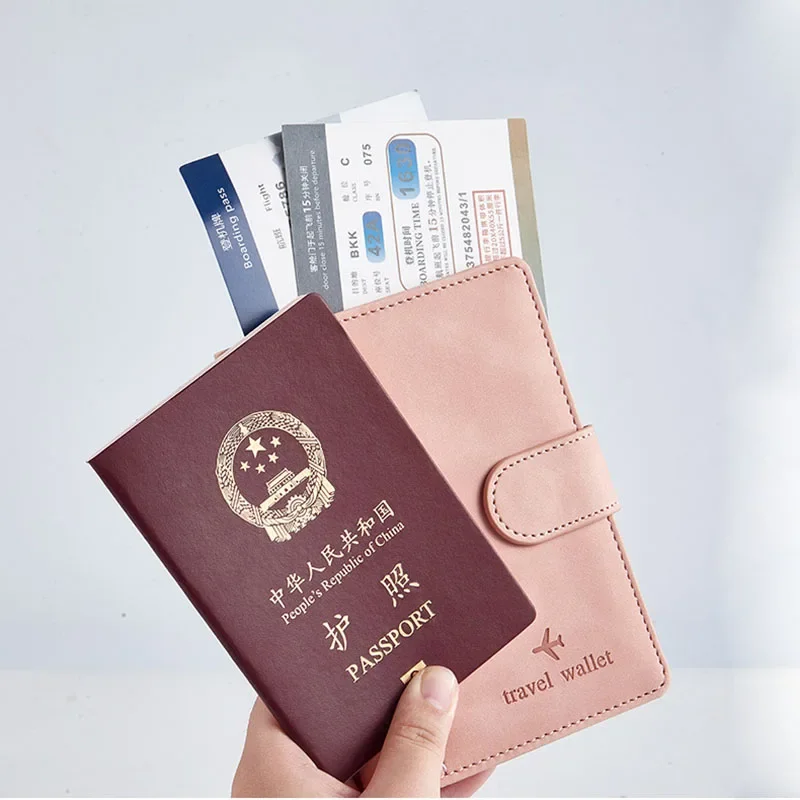 PU Couro Passaporte Capa Case, Carteira de Viagem, Business ID Card Holder, Mulheres e Acessórios Masculinos, Novo Caso