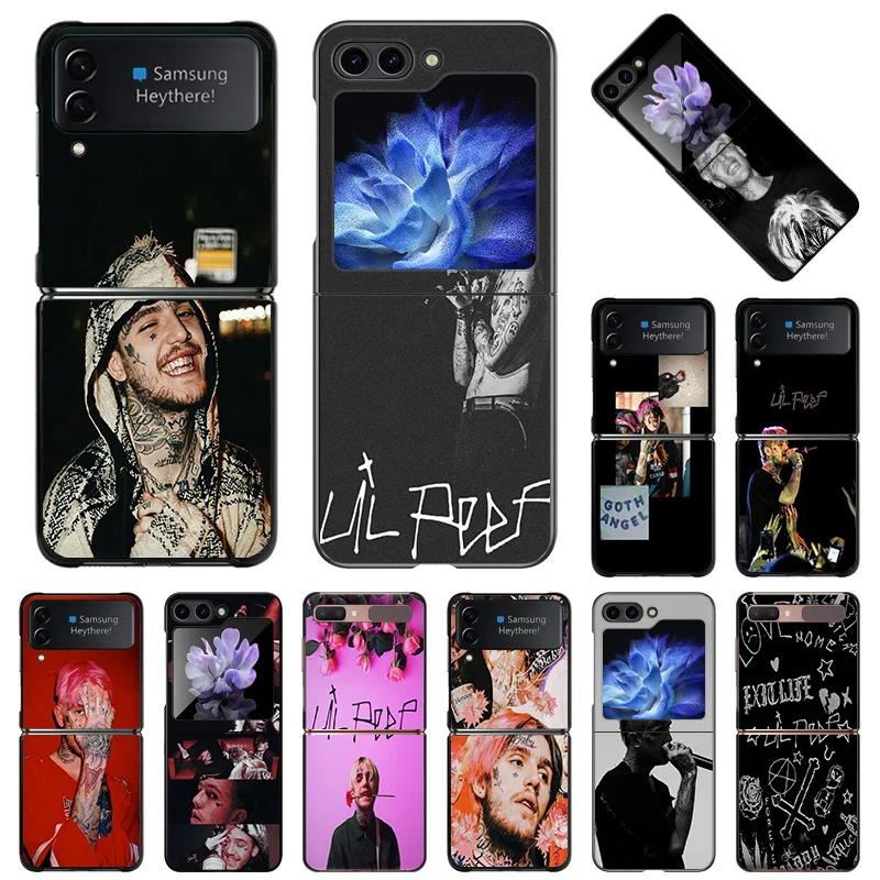 For Samsung Galaxy Z Flip6 Flip5 Flip3 Flip4 L-Lil P-Peep Hard Black Shockproof ZFlip6 5G ZFlip Phone Shell Case Cover