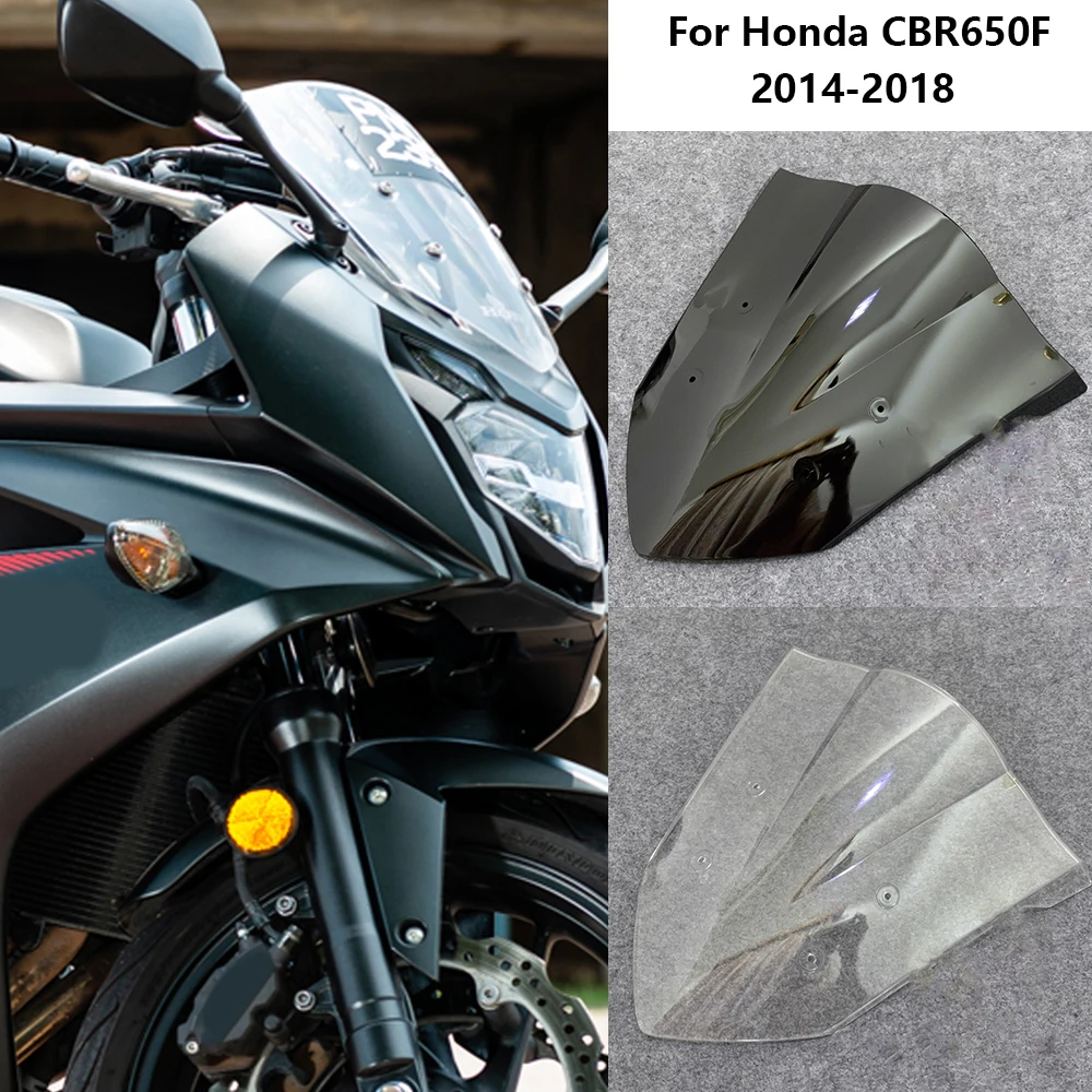 For Honda CBR650F CBR 650F 2014 -2018 CBR650F Motorcycle Windscreen Screen Wind Deflectors Screen Double Bubble Windshield