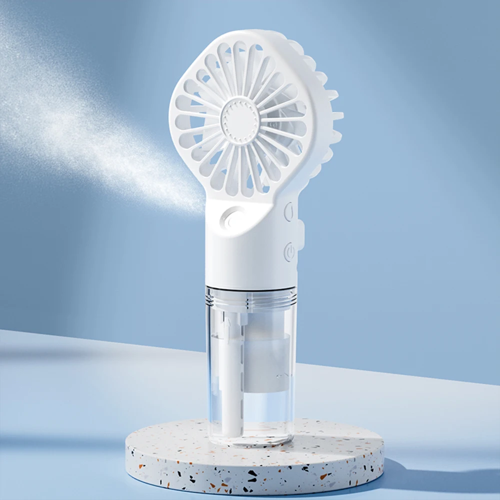 Draagbare Luchtbevochtiger Ventilator Mini Handheld Mistventilator Draagbare Usb Oplaadbare Handheld Ventilator Met Luchtbevochtiger Mini Waterspray Handventilator