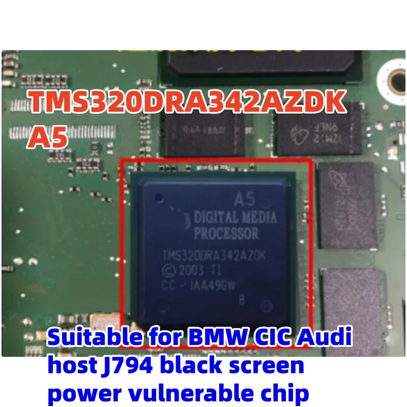 

5 шт./лот TMS320DRA342AZDK A5 Чип подходит для BMW CIC, Audi хост J794, блок питания с черным экраном, трафарет для автомобильного хост-чипа Audi A5