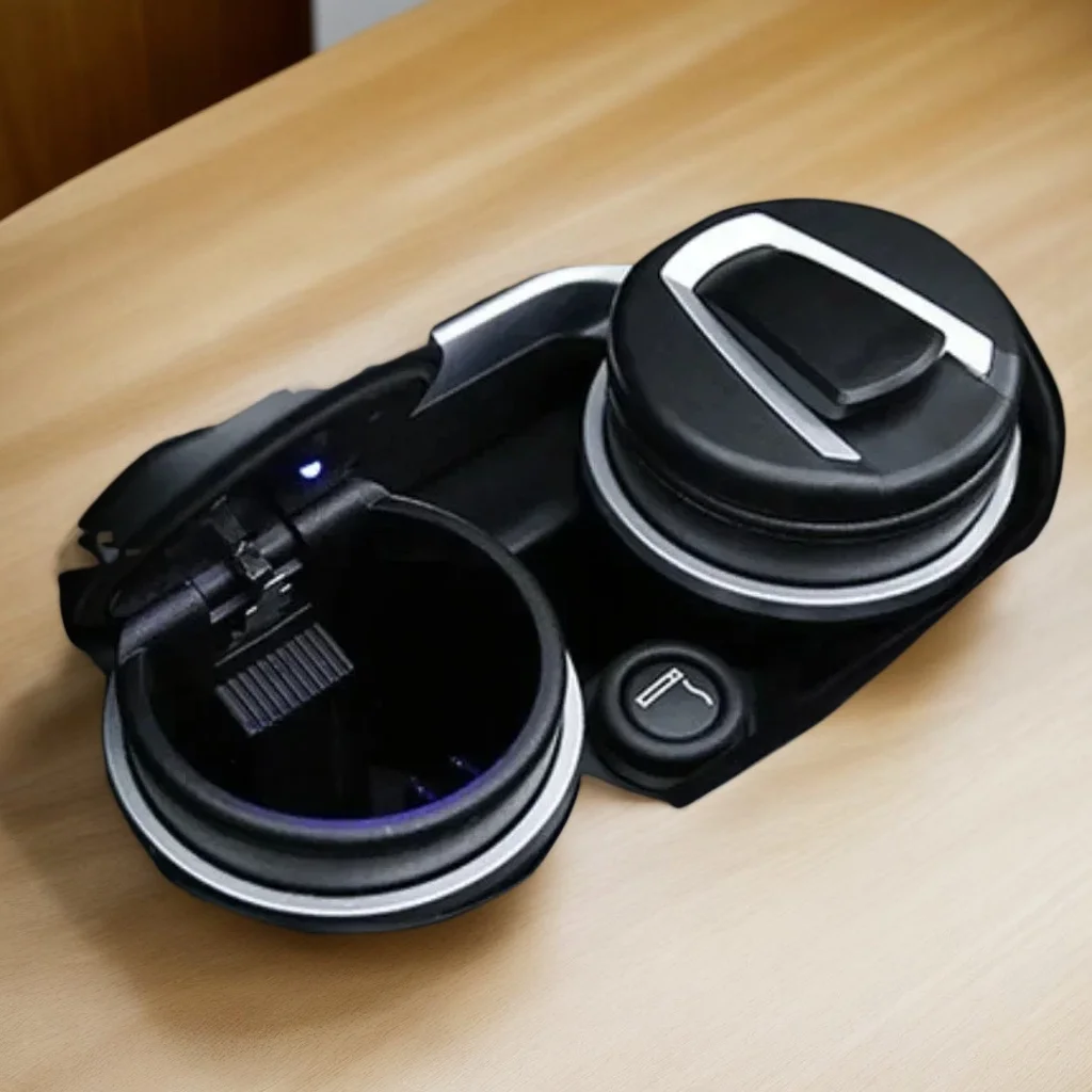 

Портативная автомобильная пепельница для сигарет — светодиодная подсветка, съемная открытая конструкция в одно касание (подходит для BMW и других транспортных средств)