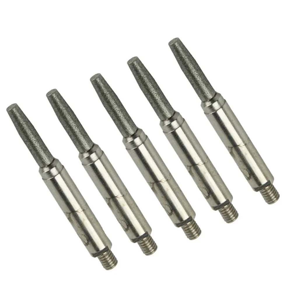 5Pcs 4mm Carbide Burrs For Hand Crank Chain Saw Sharpener Chainsaw Chain Jig Sharpening Carving Grinding Tools