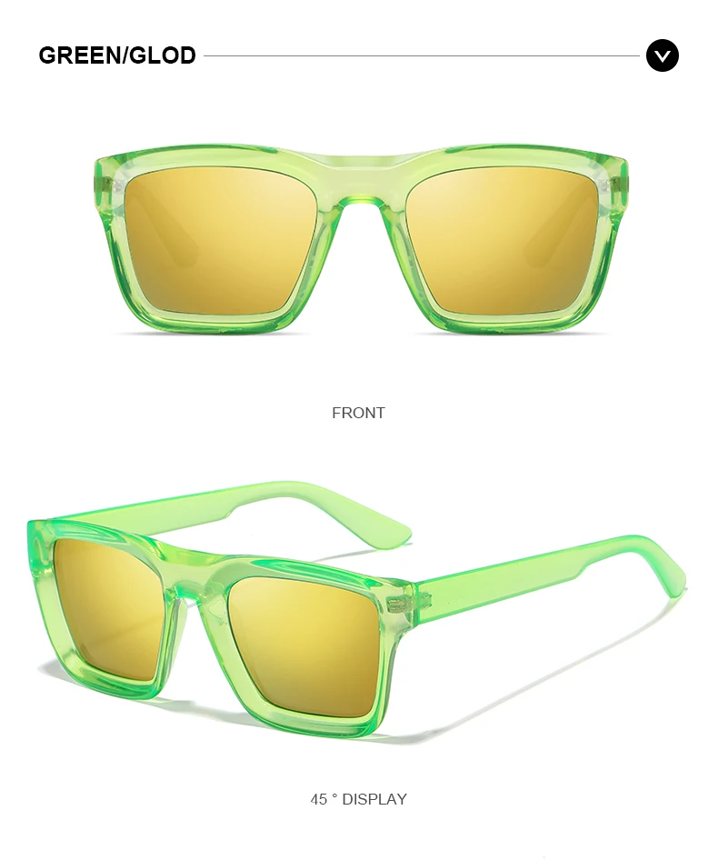2026 DML Neue Mode Damen Luxusmarke Quadratische Sonnenbrille Vintage Hochwertige Farbige Polarisierte Schutzbrille UV400 – Detail 12