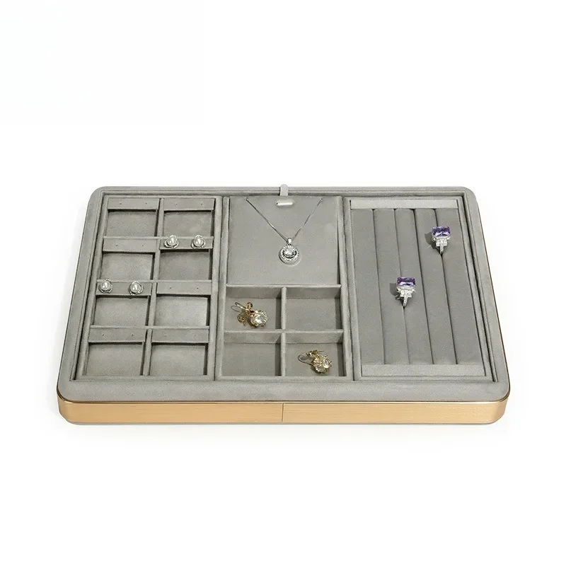 Luxury Jewelry Display Tray Necklace Earrings Organizer Case Lot Rings Showcase Boxes Jewellery Accessory Sets Storage Trays