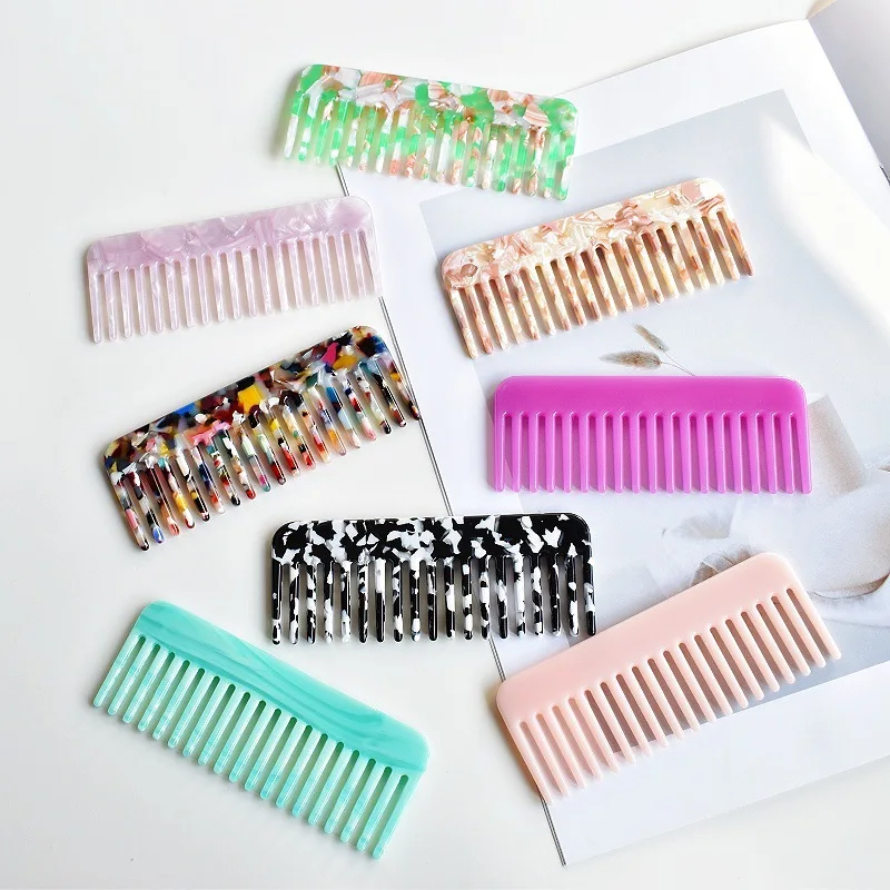 Children Wide Teeth Acetated Combs Anti-static Massage Hair Brush Hairdressing Colorful Hairdressing Baby Hair Care Accessories