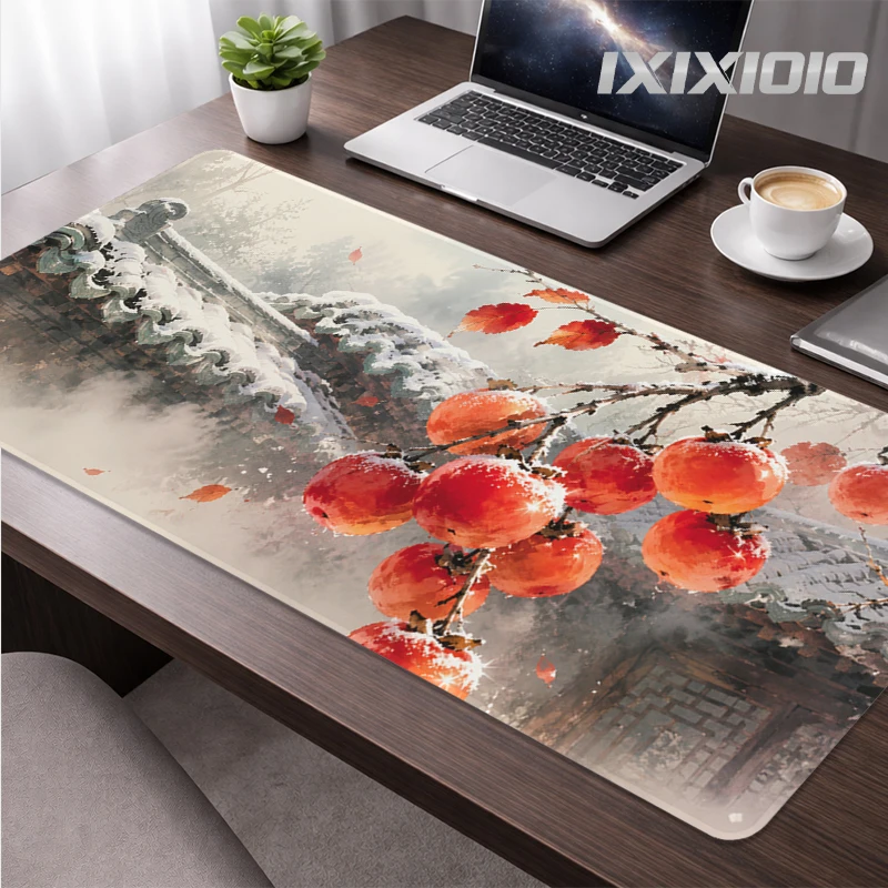 Mouse Pad Persimmon Snow Branch Gamer XL New Custom Mousepad XXL Natural Rubber Carpet Non-Slip Mouse Mats