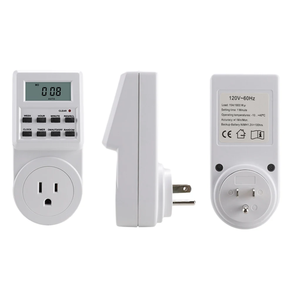 Electronic Digital Switch 12/24 Hour Cyclic EU UK AU US Plug Kitchen Timer Outlet Programmable Timing Socket Switching